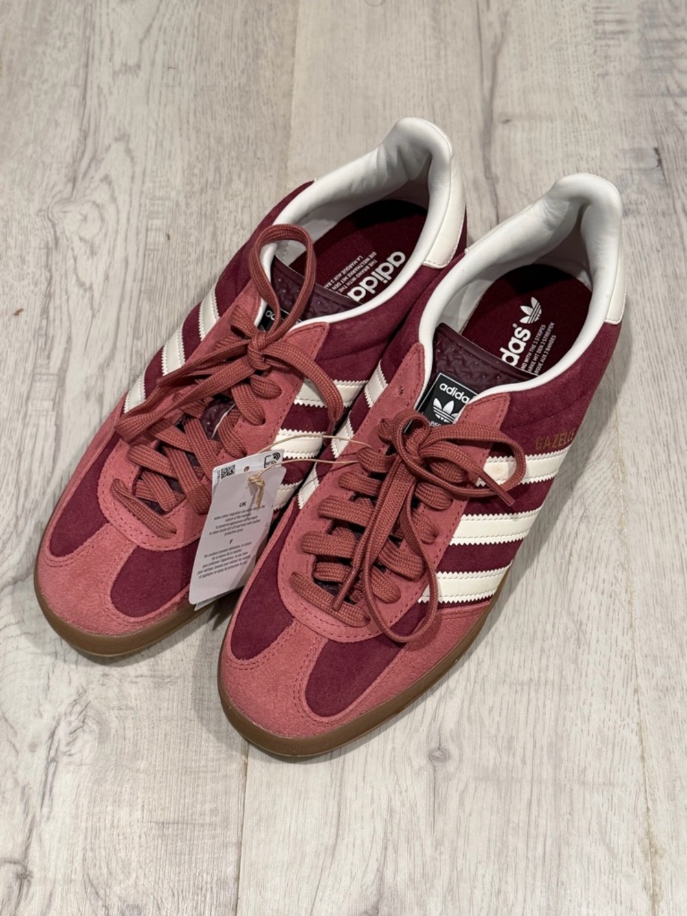 adidas Gazelle Indoor Men’s Suede Sneakers in Burgundy/Pink